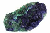 Sparkling Azurite Crystal Cluster with Malachite - Laos #95792-1